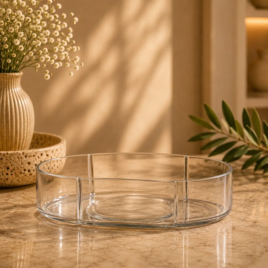Clear Glass Round Centerpiece Bowl