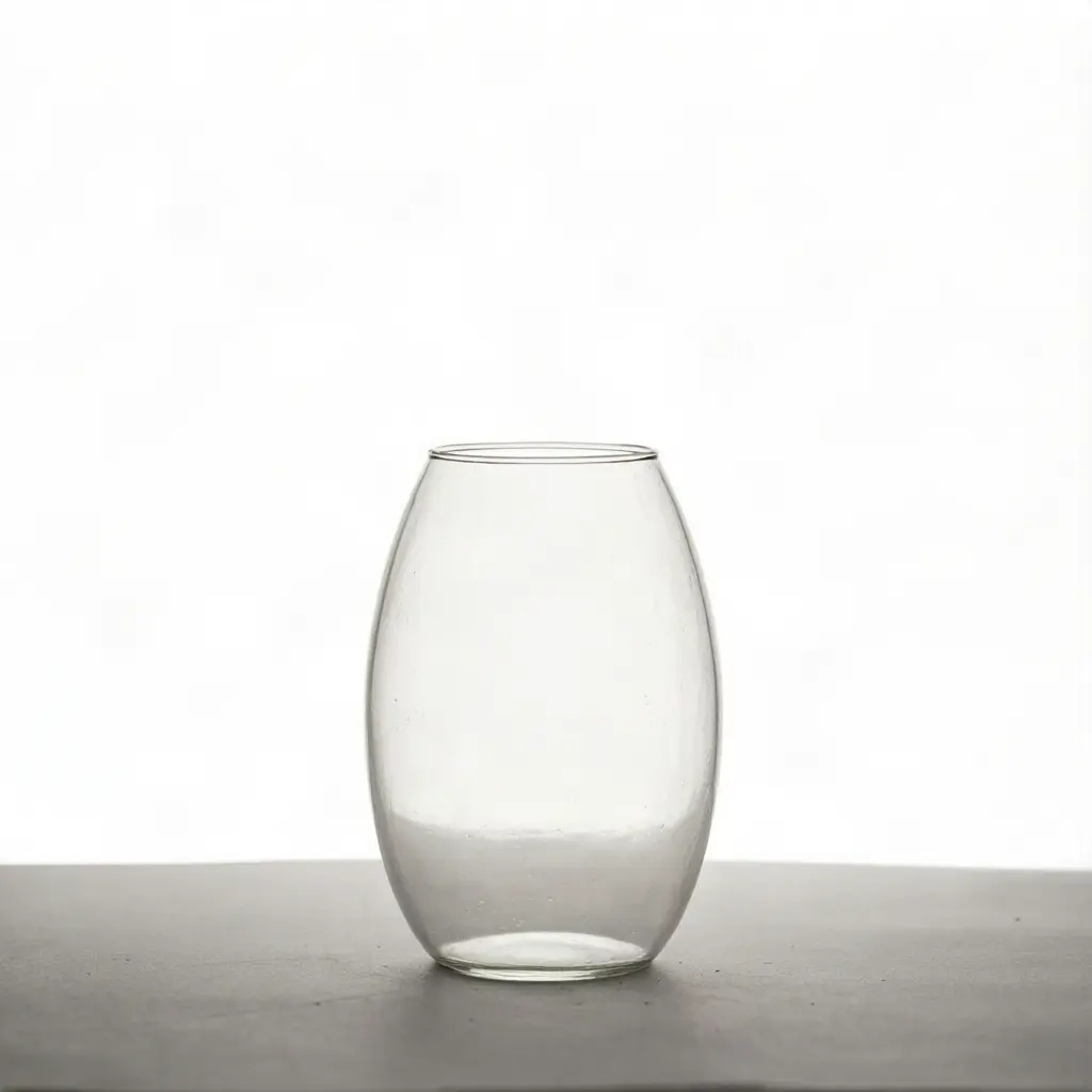 Clear Oval Glass Vase