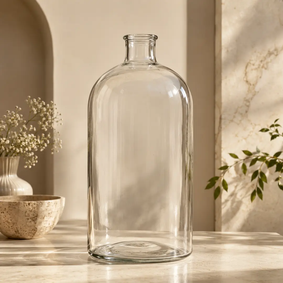 Classic Clear Glass Bottle Vase