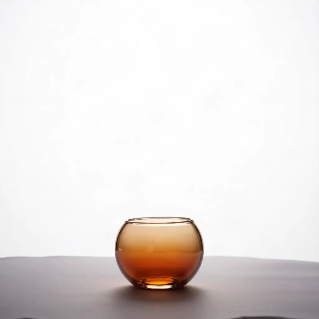 Amber Round Glass Bowl