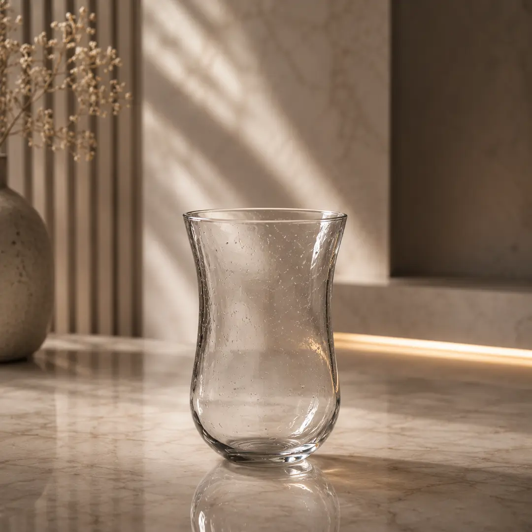 Clear Curved Glass Vase