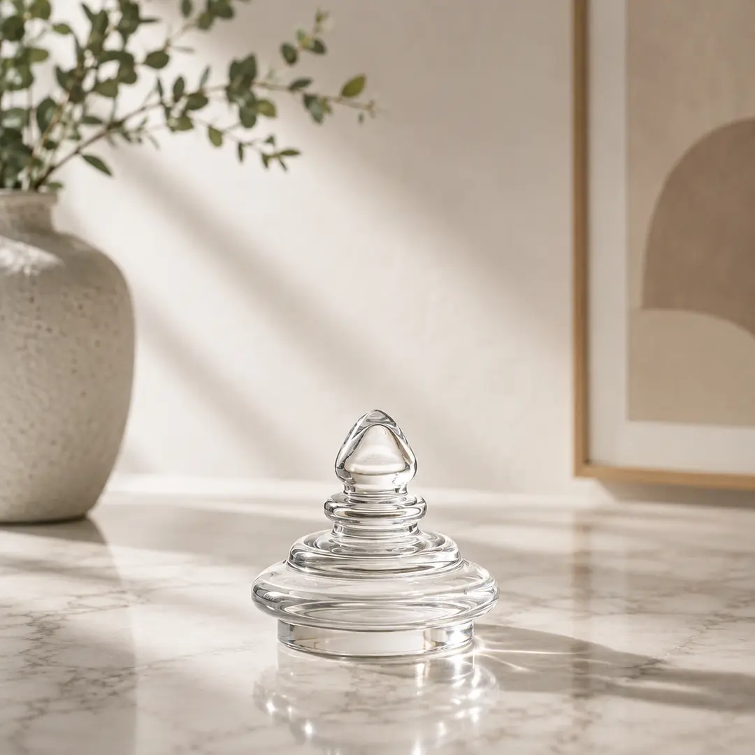 Clear Glass Decorative Finial Lid