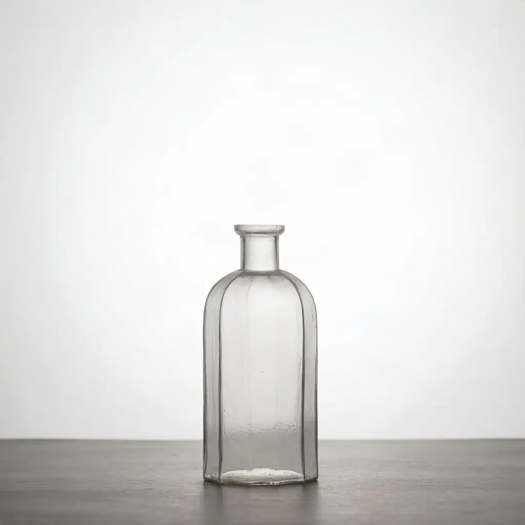 Faceted Clear Glass Bottle Vase