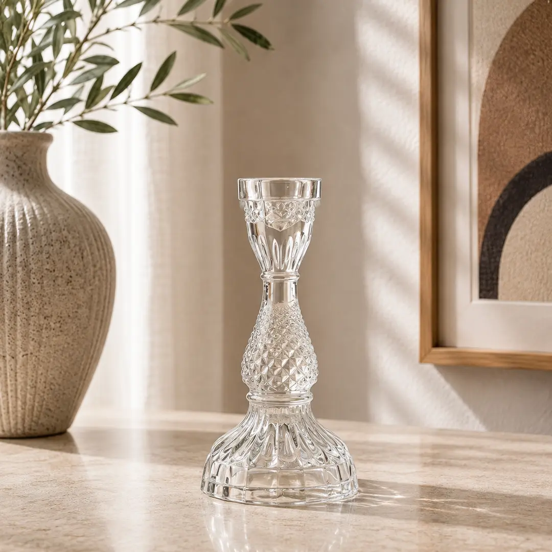 Classic Crystal Glass Candle Holder