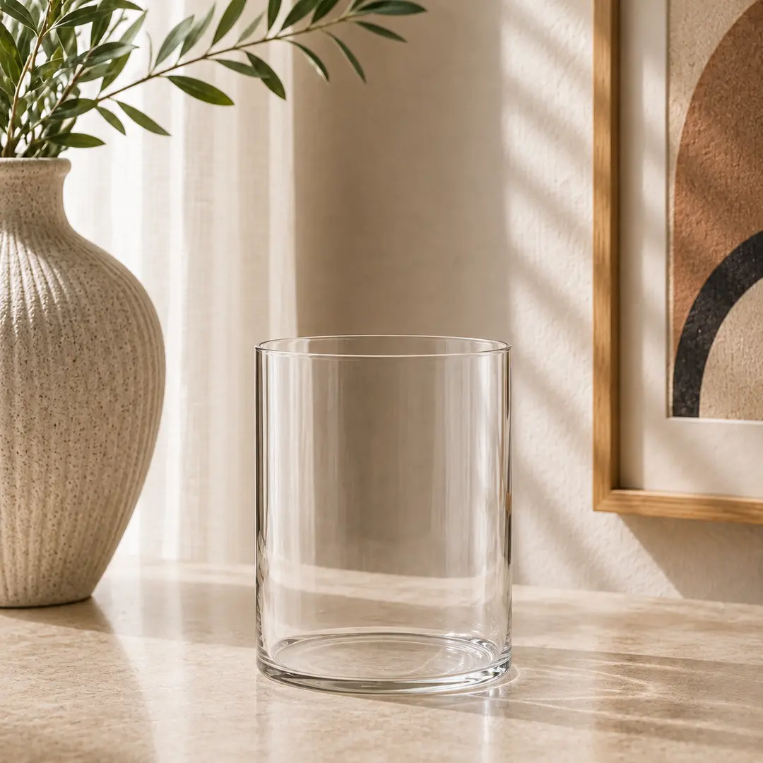 Clear Cylinder Glass Vase