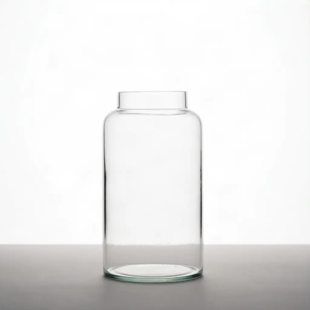 Classic Wide-Mouth Glass Jar Vase