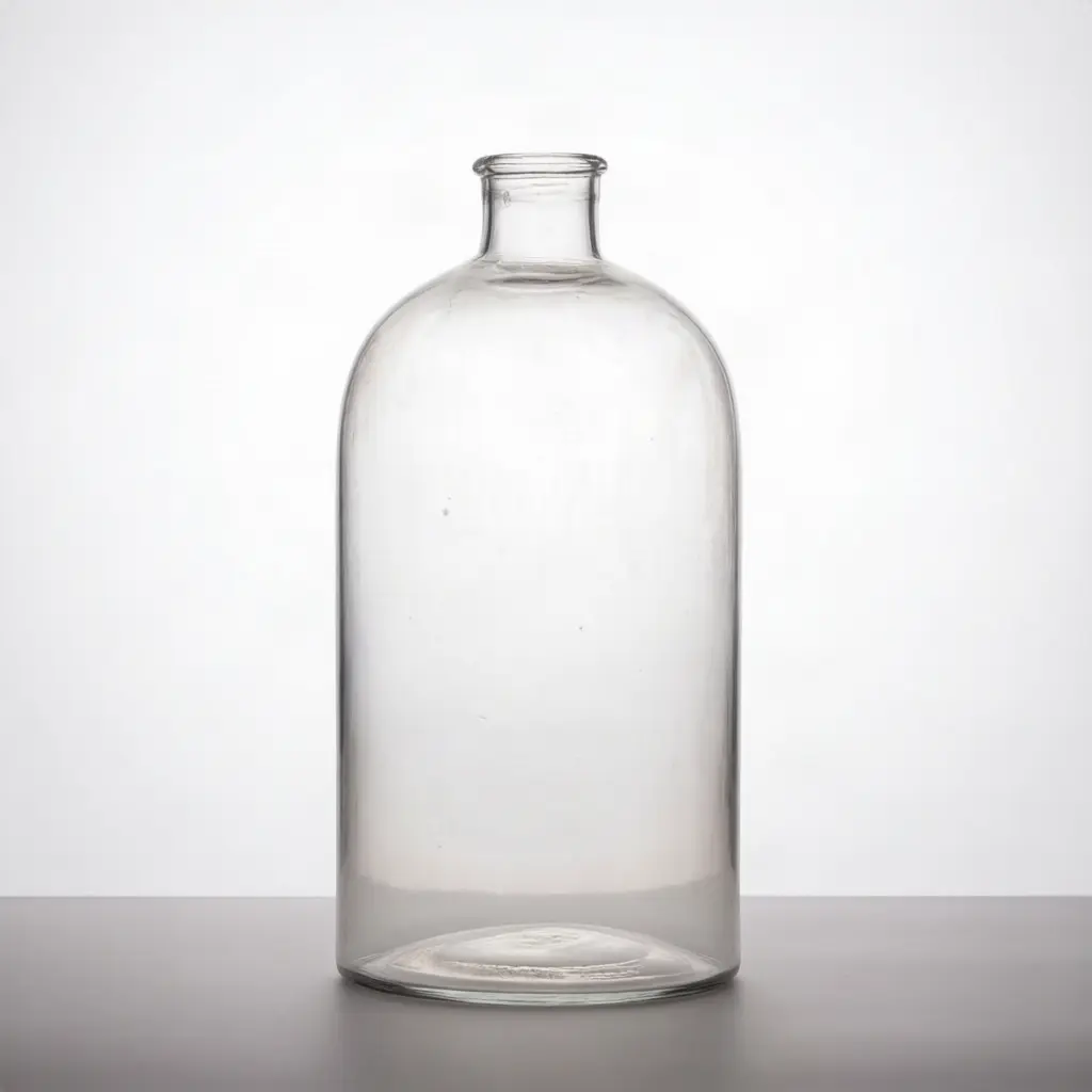 Classic Clear Glass Bottle Vase