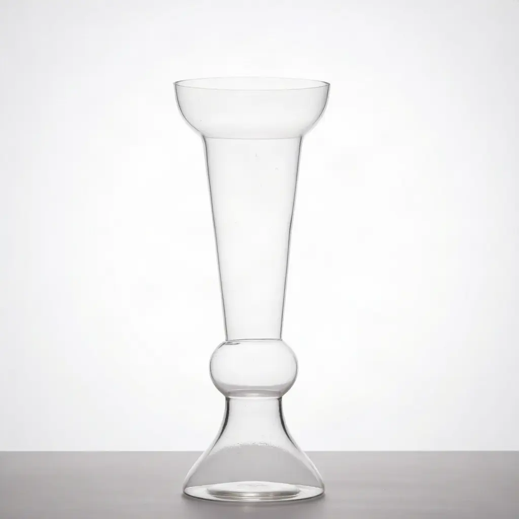 Flared Pedestal Clear Glass Vase