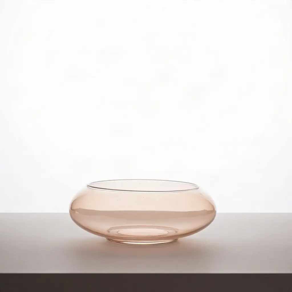 Amber Oval Glass Bowl Vase
