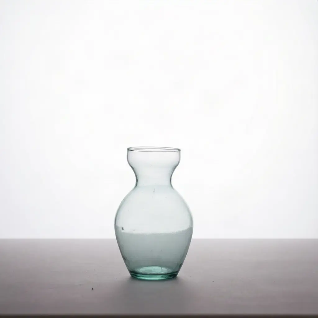 Aqua Hourglass Glass Vase