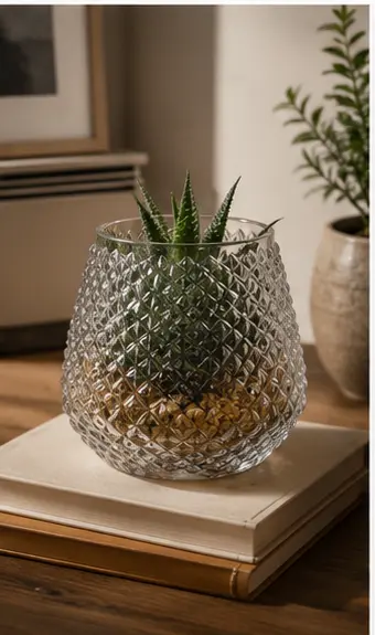 Diamond Cut Clear Glass