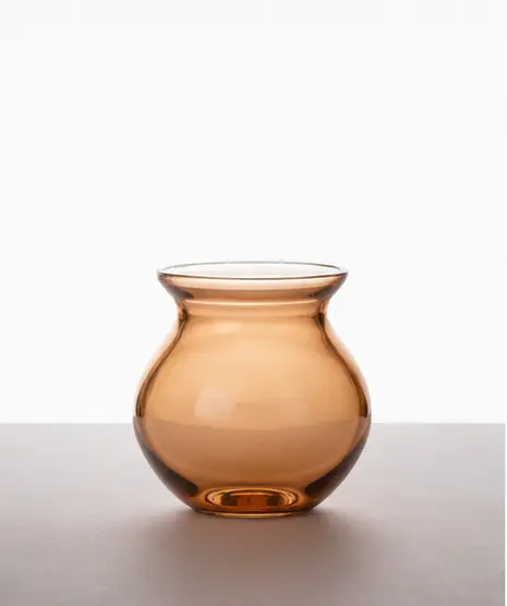 Amber Bulb Glass Vase